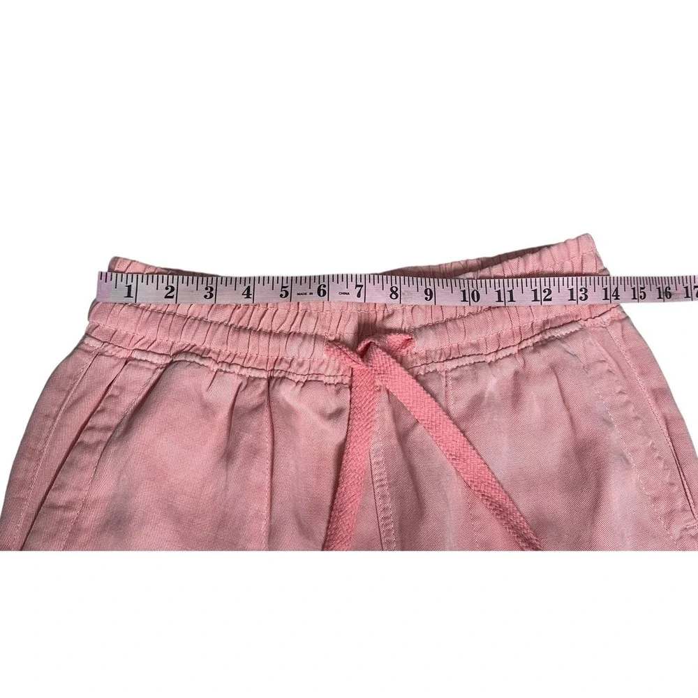 Zara‎ Linen Blend Joggers Womens Drawstring Size Small Pink Fringe